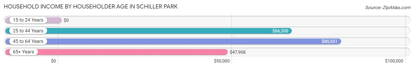 Household Income by Householder Age in Schiller Park