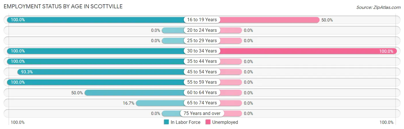 Employment Status by Age in Scottville