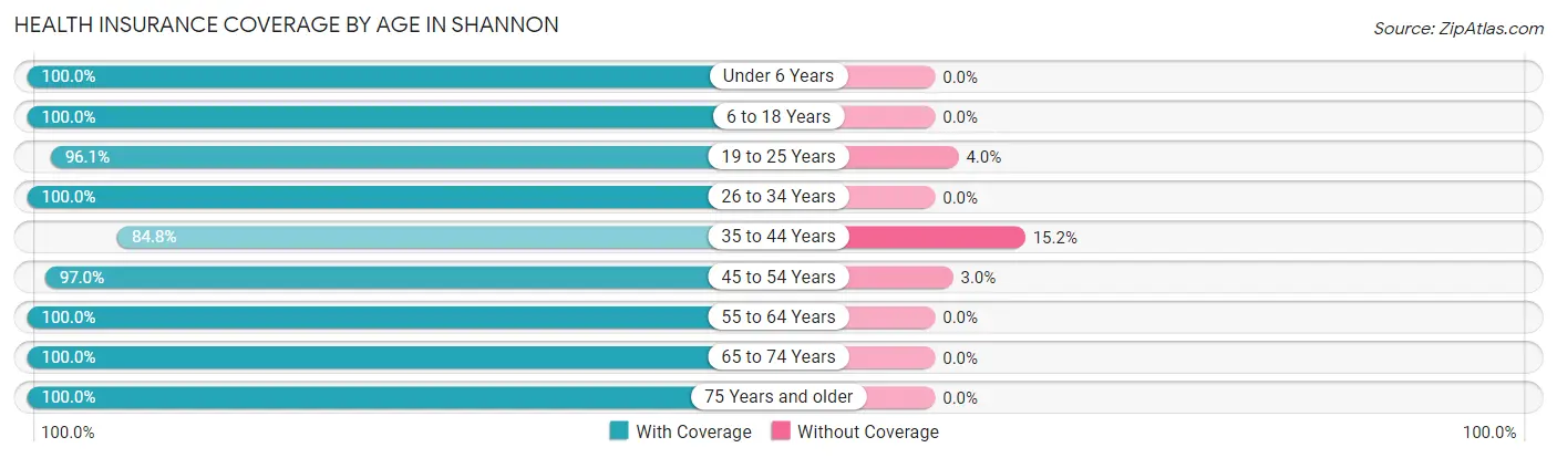 Health Insurance Coverage by Age in Shannon