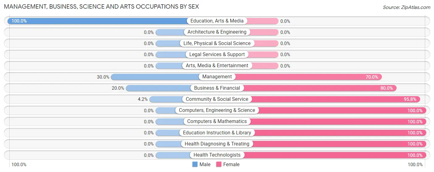 Management, Business, Science and Arts Occupations by Sex in Sidell