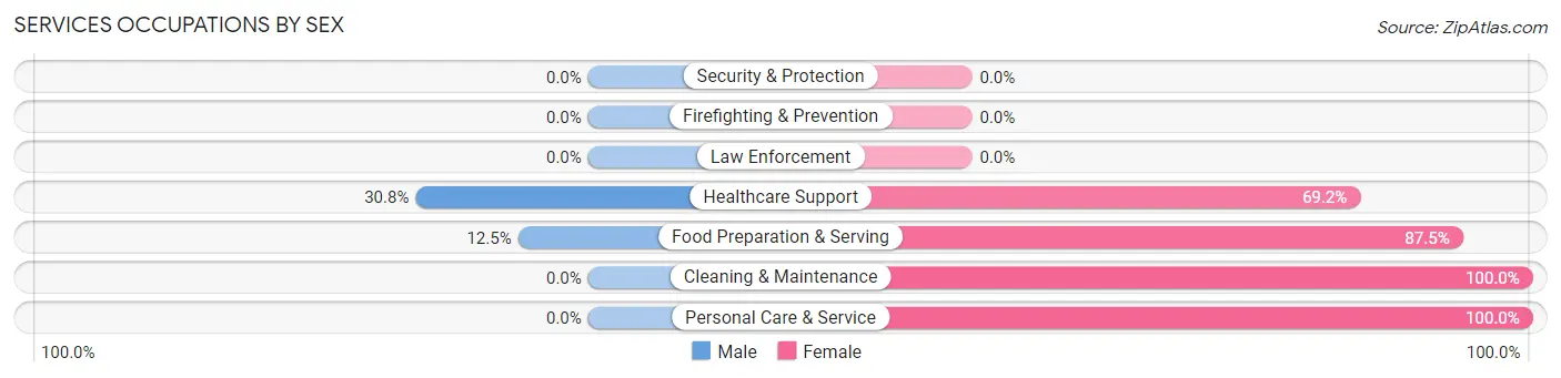 Services Occupations by Sex in Sims