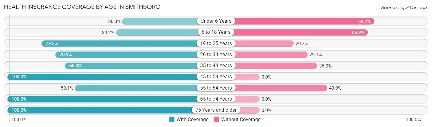 Health Insurance Coverage by Age in Smithboro