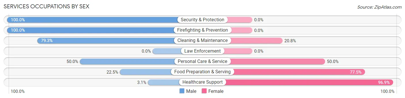 Services Occupations by Sex in Somonauk