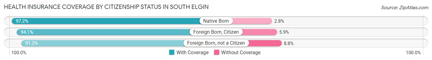Health Insurance Coverage by Citizenship Status in South Elgin