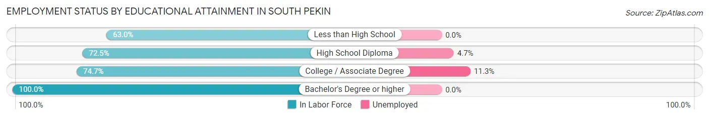 Employment Status by Educational Attainment in South Pekin