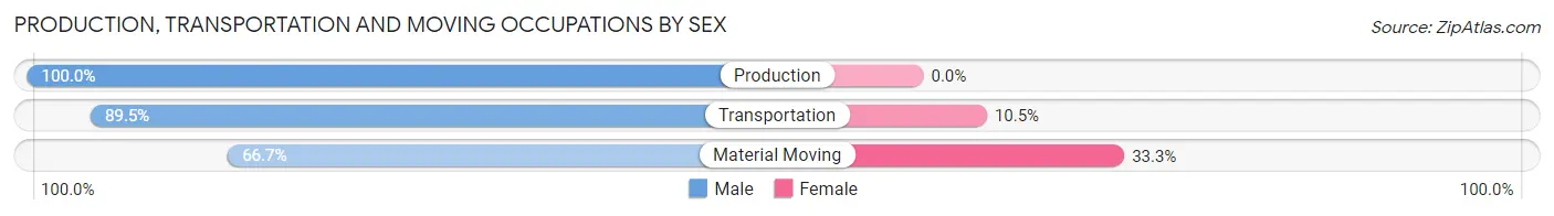 Production, Transportation and Moving Occupations by Sex in South Wilmington