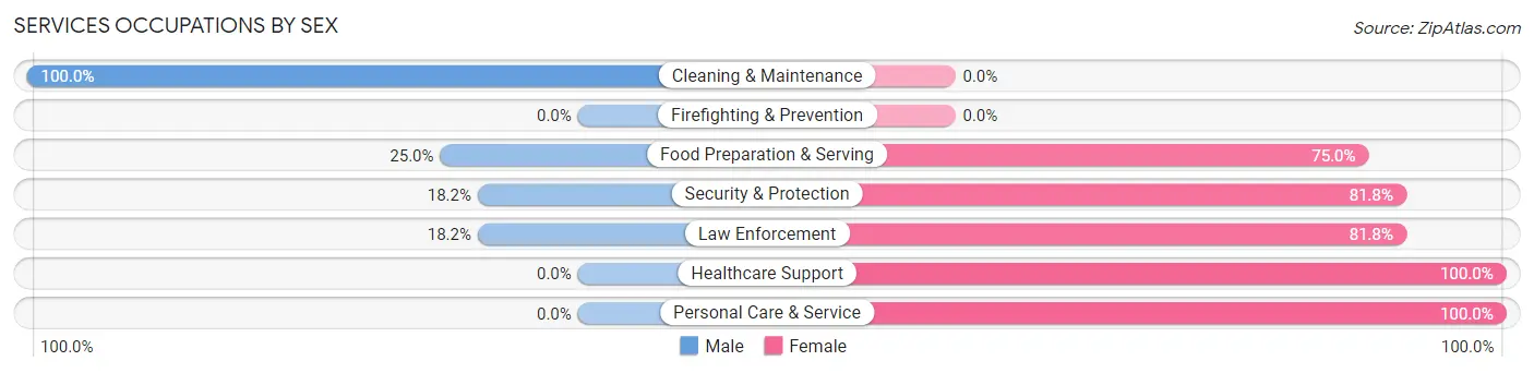 Services Occupations by Sex in South Wilmington