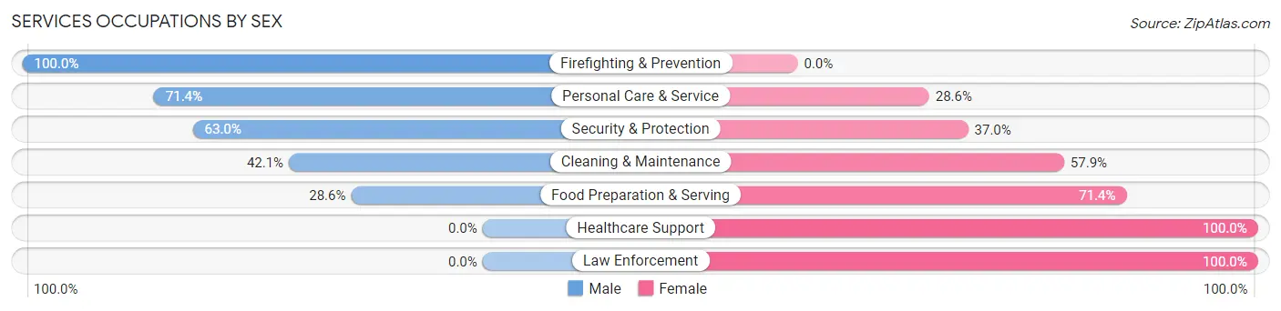 Services Occupations by Sex in Southern View