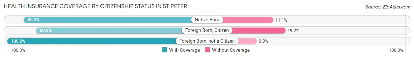 Health Insurance Coverage by Citizenship Status in St Peter