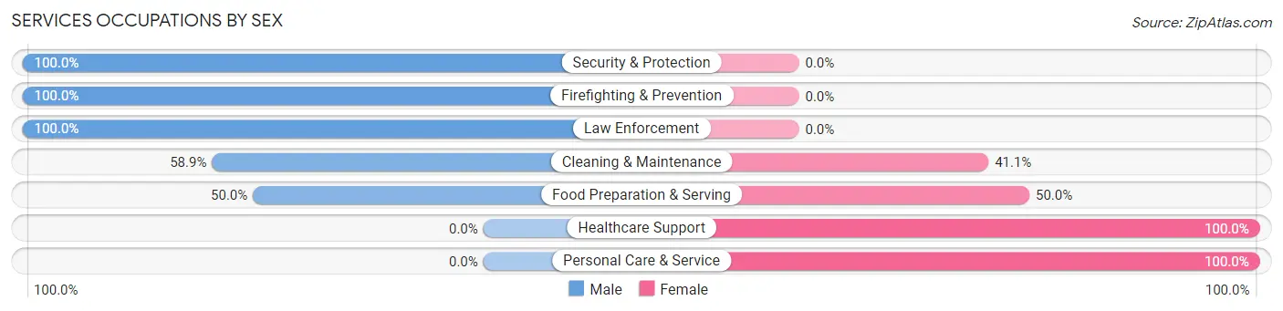 Services Occupations by Sex in Stone Park