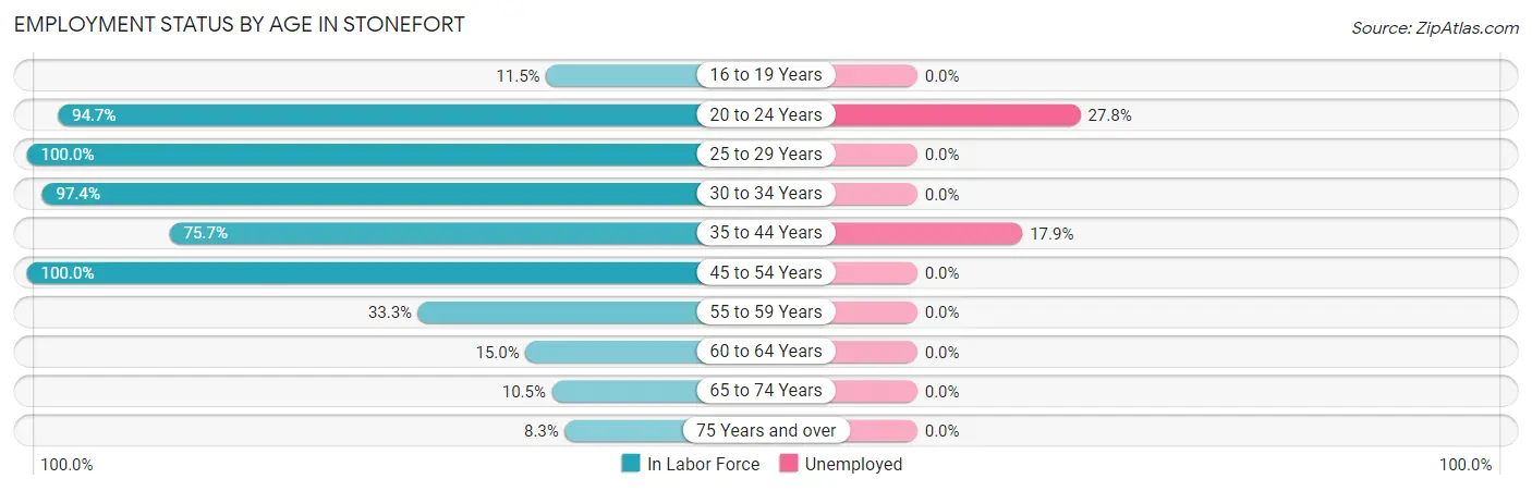 Employment Status by Age in Stonefort