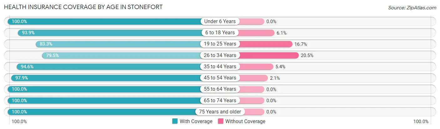Health Insurance Coverage by Age in Stonefort