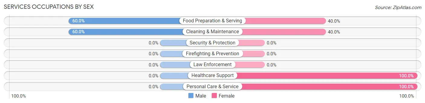 Services Occupations by Sex in Strasburg