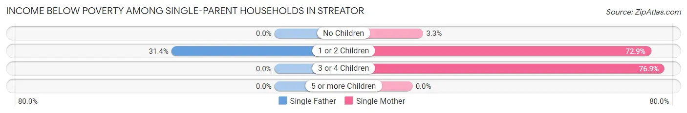 Income Below Poverty Among Single-Parent Households in Streator