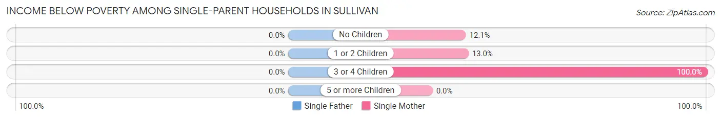Income Below Poverty Among Single-Parent Households in Sullivan