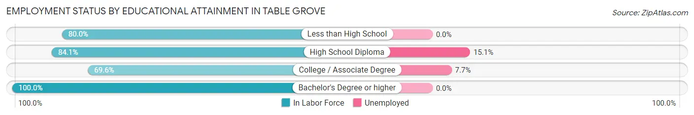 Employment Status by Educational Attainment in Table Grove