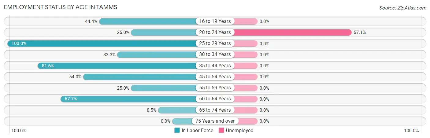 Employment Status by Age in Tamms