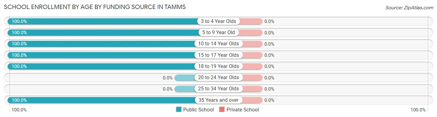 School Enrollment by Age by Funding Source in Tamms