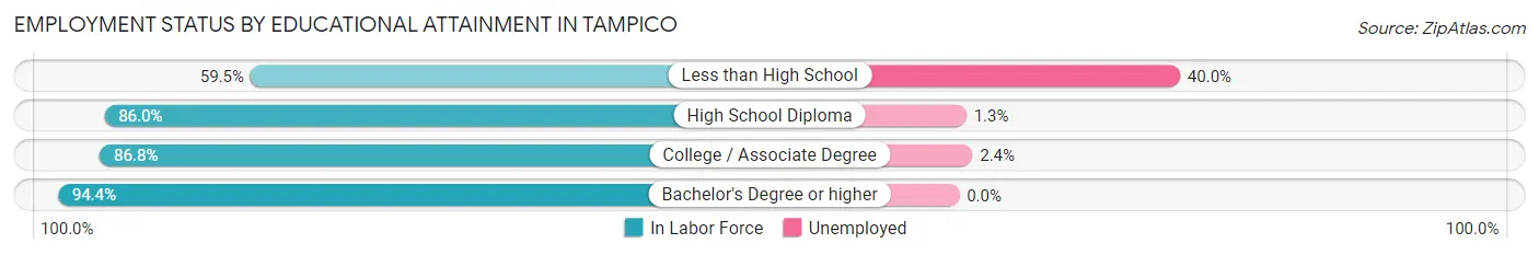Employment Status by Educational Attainment in Tampico