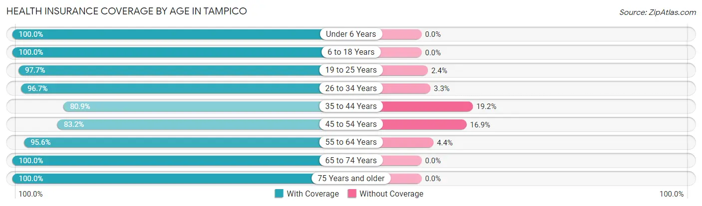 Health Insurance Coverage by Age in Tampico