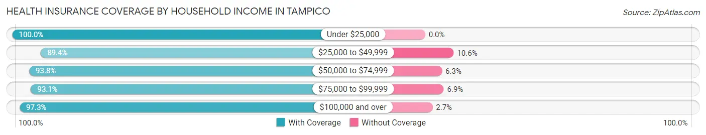 Health Insurance Coverage by Household Income in Tampico