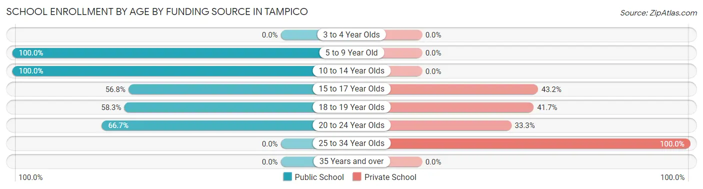 School Enrollment by Age by Funding Source in Tampico