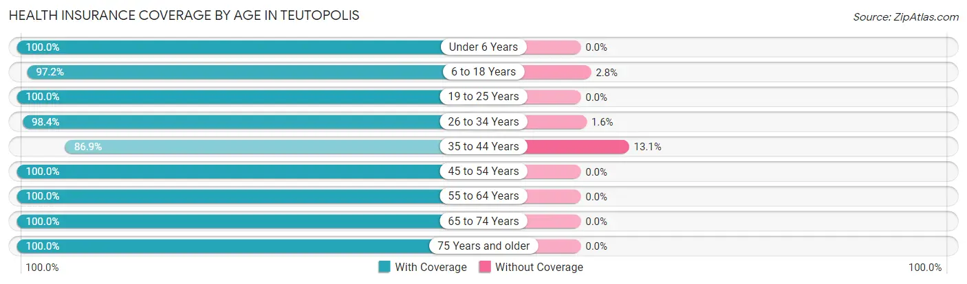 Health Insurance Coverage by Age in Teutopolis