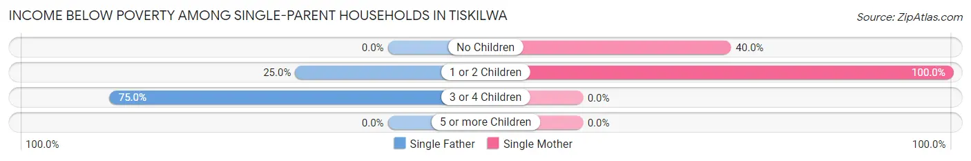 Income Below Poverty Among Single-Parent Households in Tiskilwa