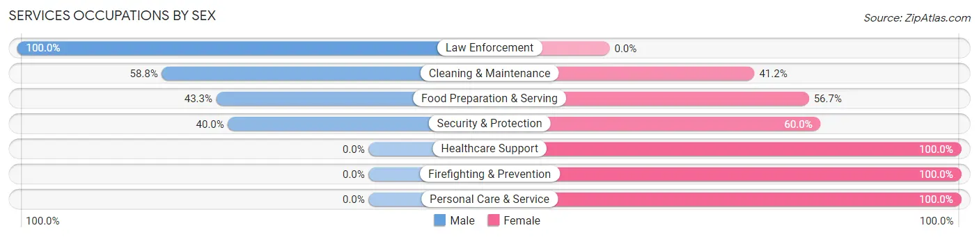 Services Occupations by Sex in Tiskilwa