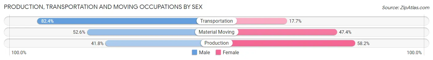 Production, Transportation and Moving Occupations by Sex in Toluca