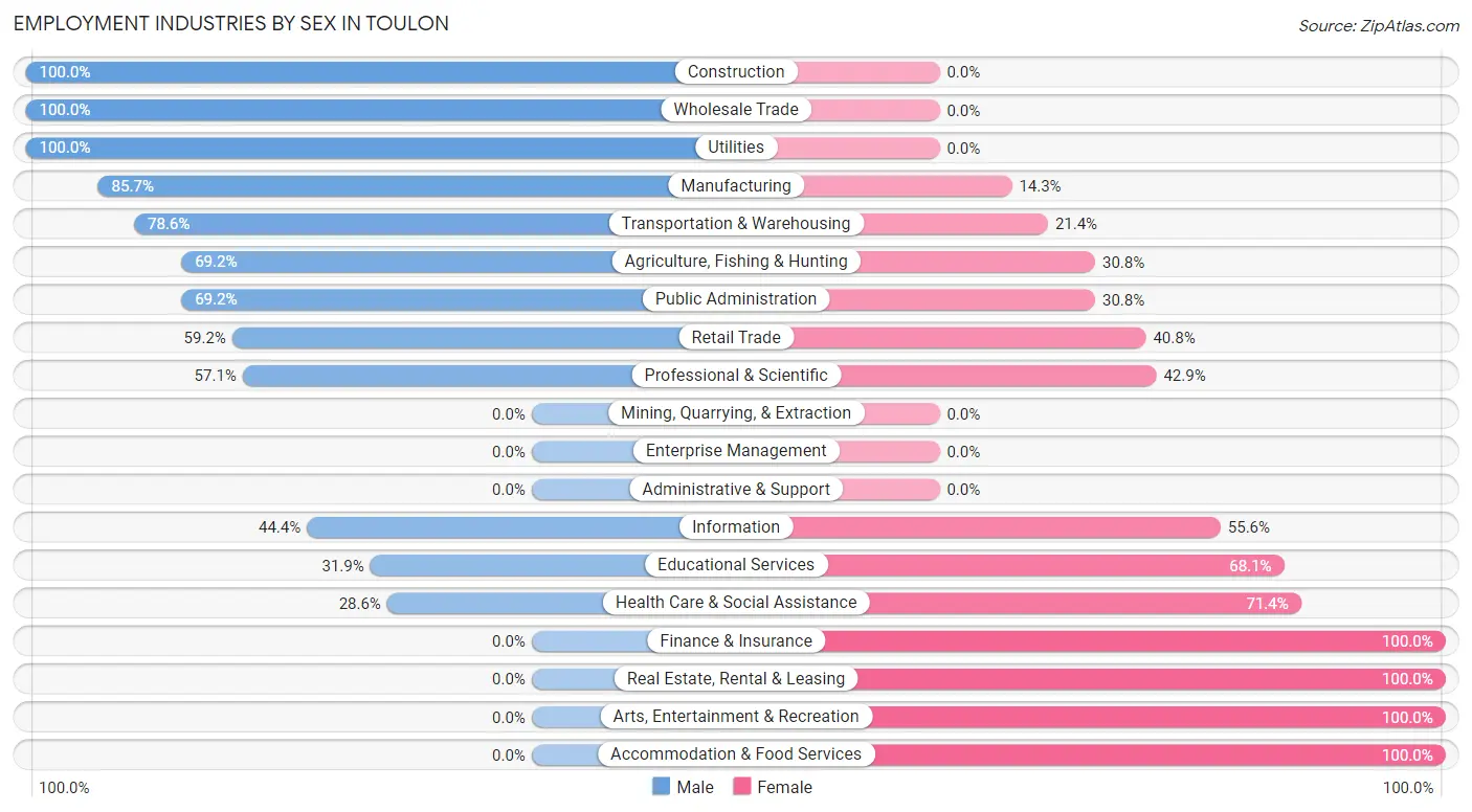Employment Industries by Sex in Toulon