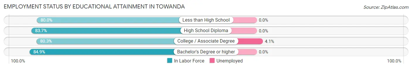 Employment Status by Educational Attainment in Towanda