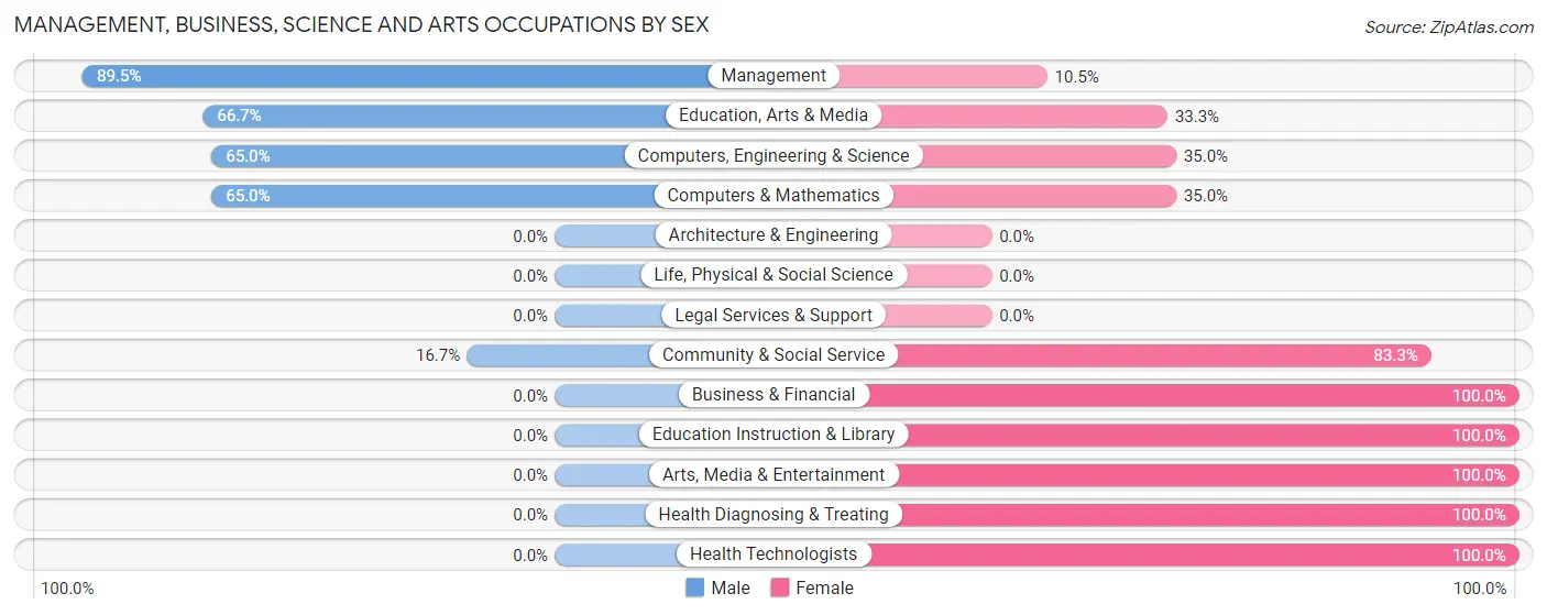 Management, Business, Science and Arts Occupations by Sex in Towanda