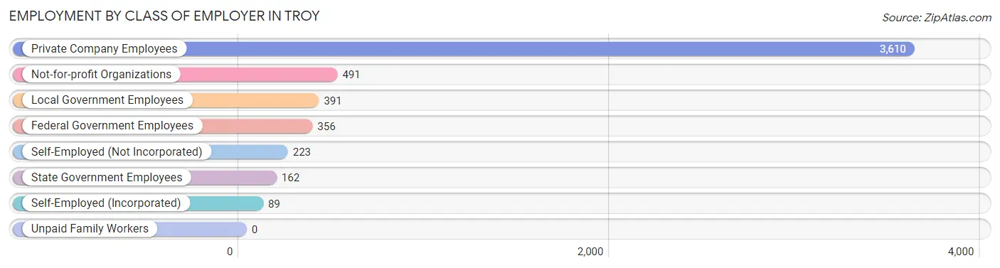 Employment by Class of Employer in Troy