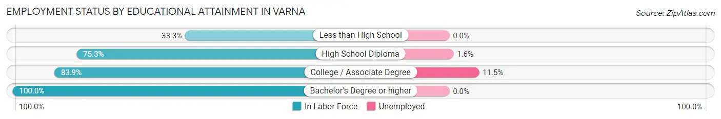 Employment Status by Educational Attainment in Varna