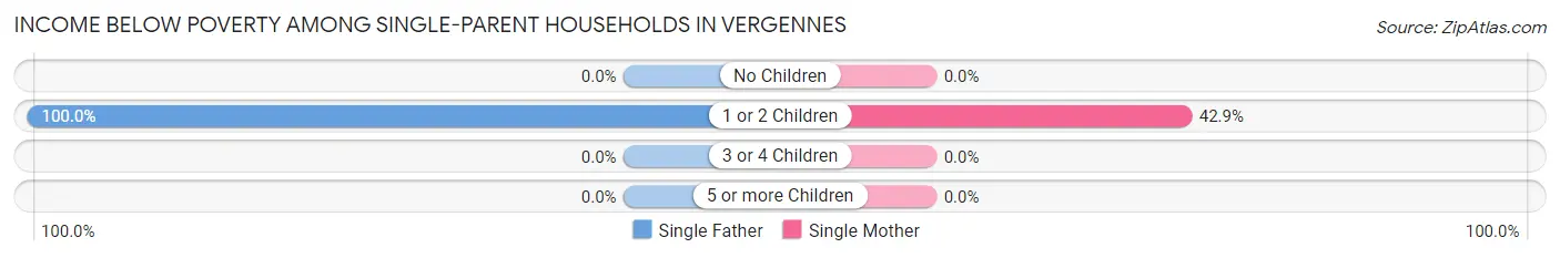 Income Below Poverty Among Single-Parent Households in Vergennes