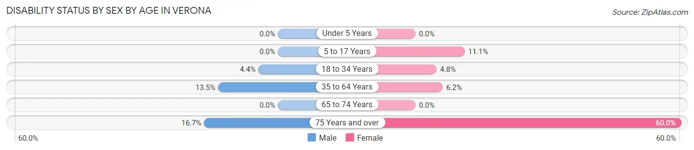 Disability Status by Sex by Age in Verona