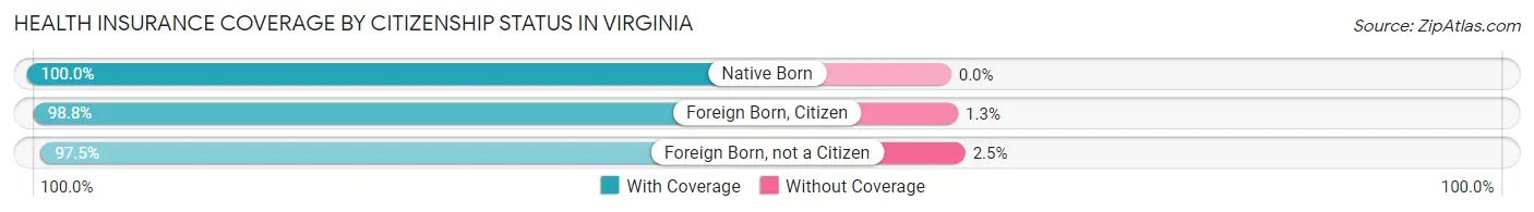 Health Insurance Coverage by Citizenship Status in Virginia
