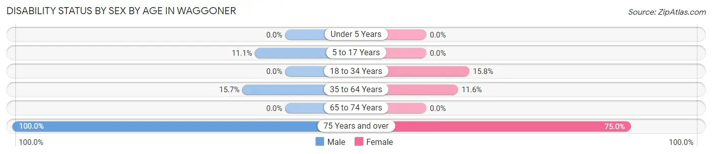 Disability Status by Sex by Age in Waggoner