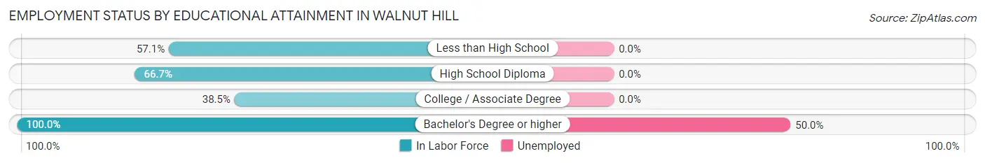 Employment Status by Educational Attainment in Walnut Hill