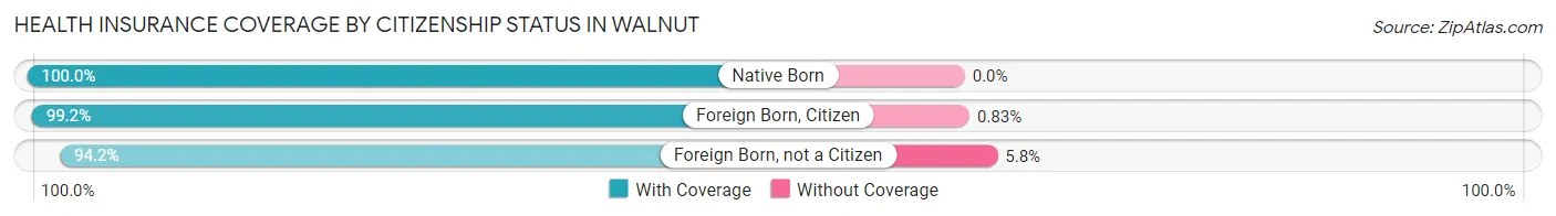 Health Insurance Coverage by Citizenship Status in Walnut