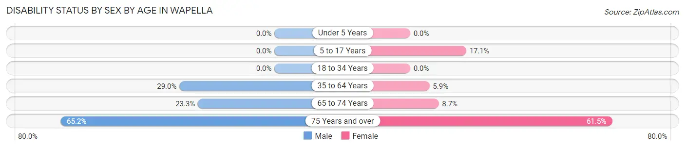 Disability Status by Sex by Age in Wapella