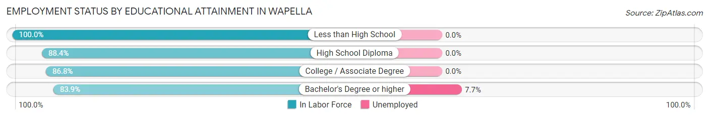 Employment Status by Educational Attainment in Wapella