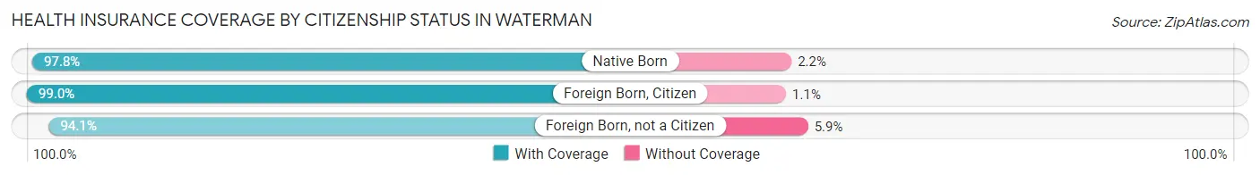 Health Insurance Coverage by Citizenship Status in Waterman