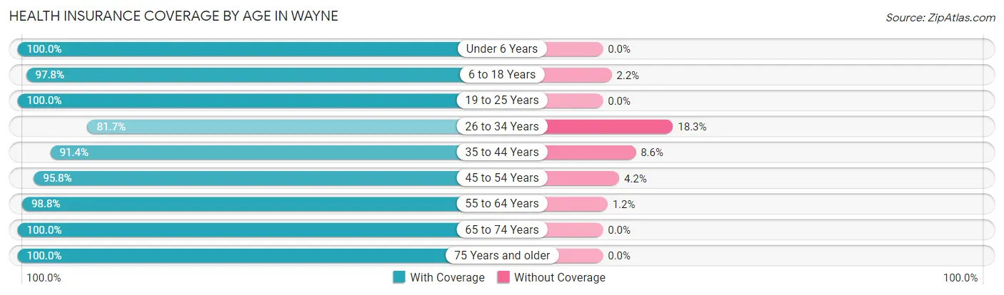 Health Insurance Coverage by Age in Wayne