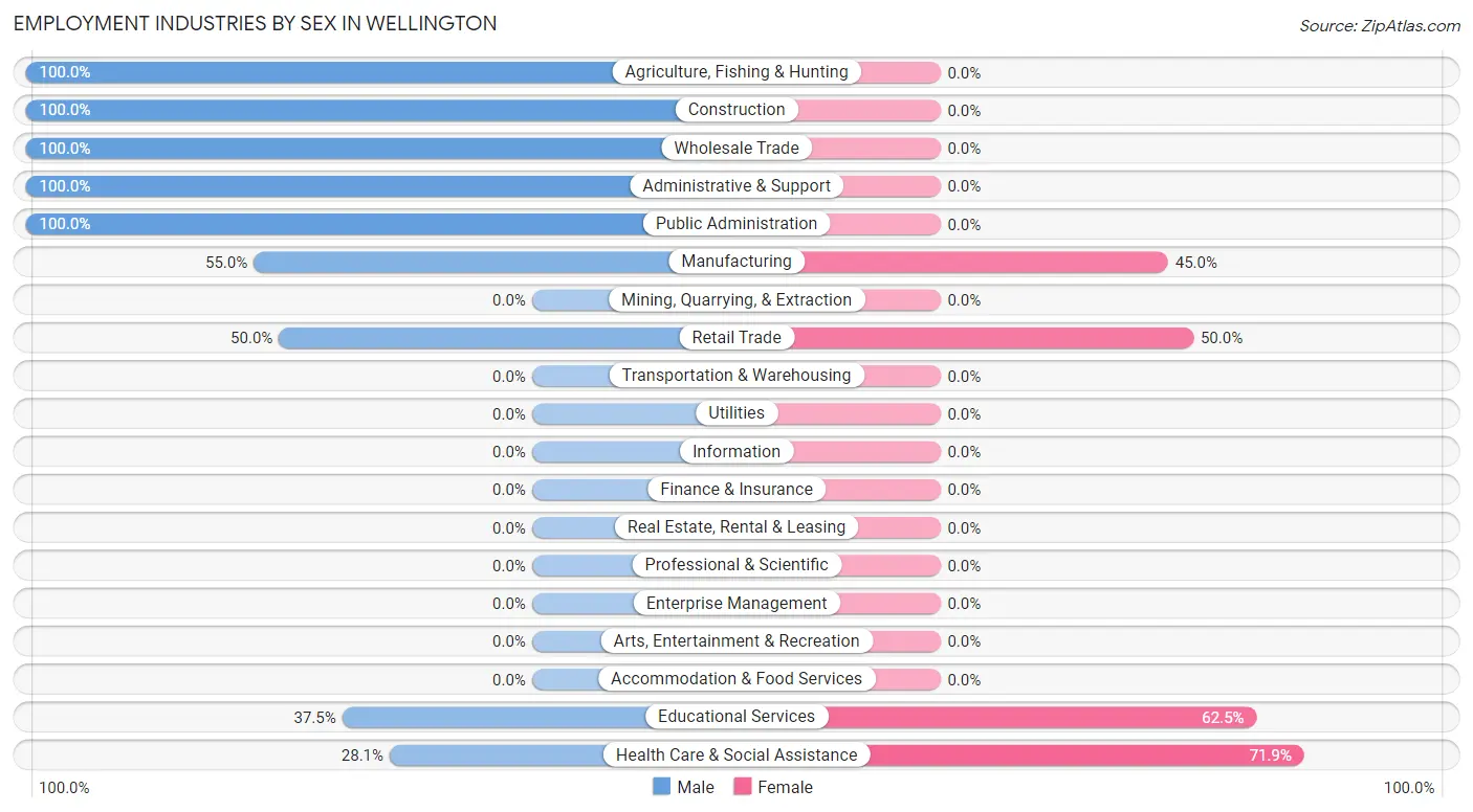 Employment Industries by Sex in Wellington