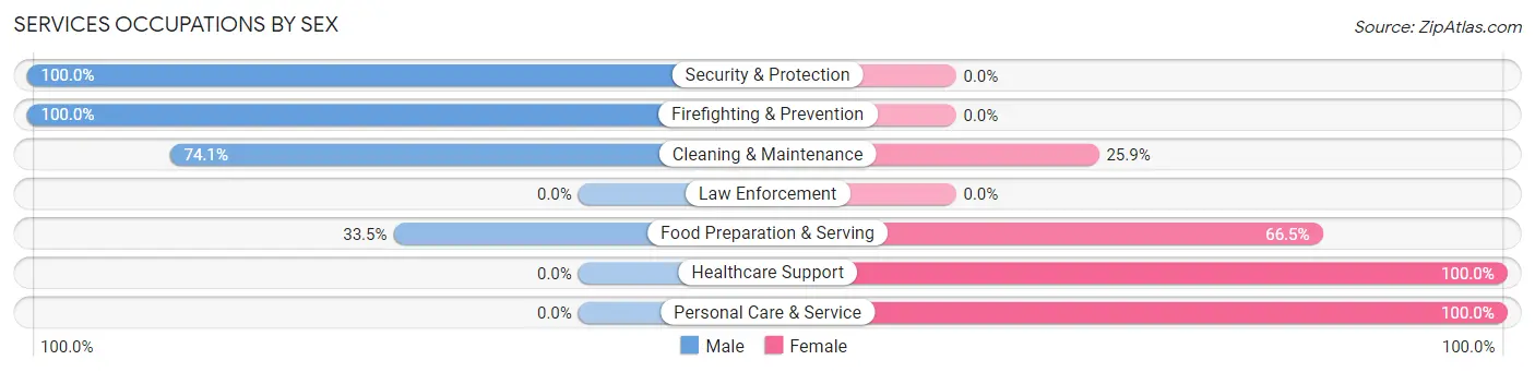 Services Occupations by Sex in West Peoria