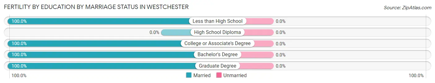 Female Fertility by Education by Marriage Status in Westchester