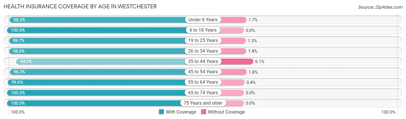 Health Insurance Coverage by Age in Westchester