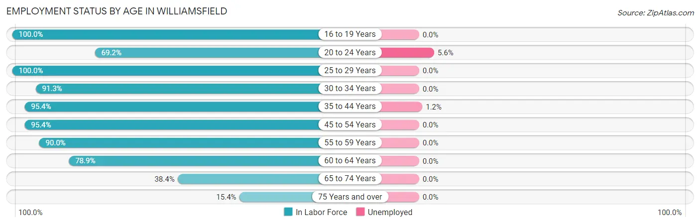 Employment Status by Age in Williamsfield